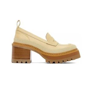 SEE BY CHLOÉ Beige Mahalia Loafers Platform Heels Size 37